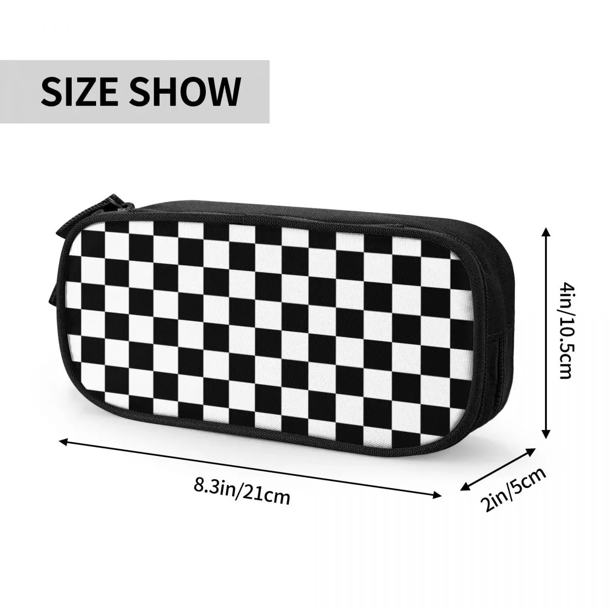 Black And White Checkerboard Pencil Cases Large Storage Pen Bags Pen Box Pencil Pouch For Boys Girls Stationery School Office