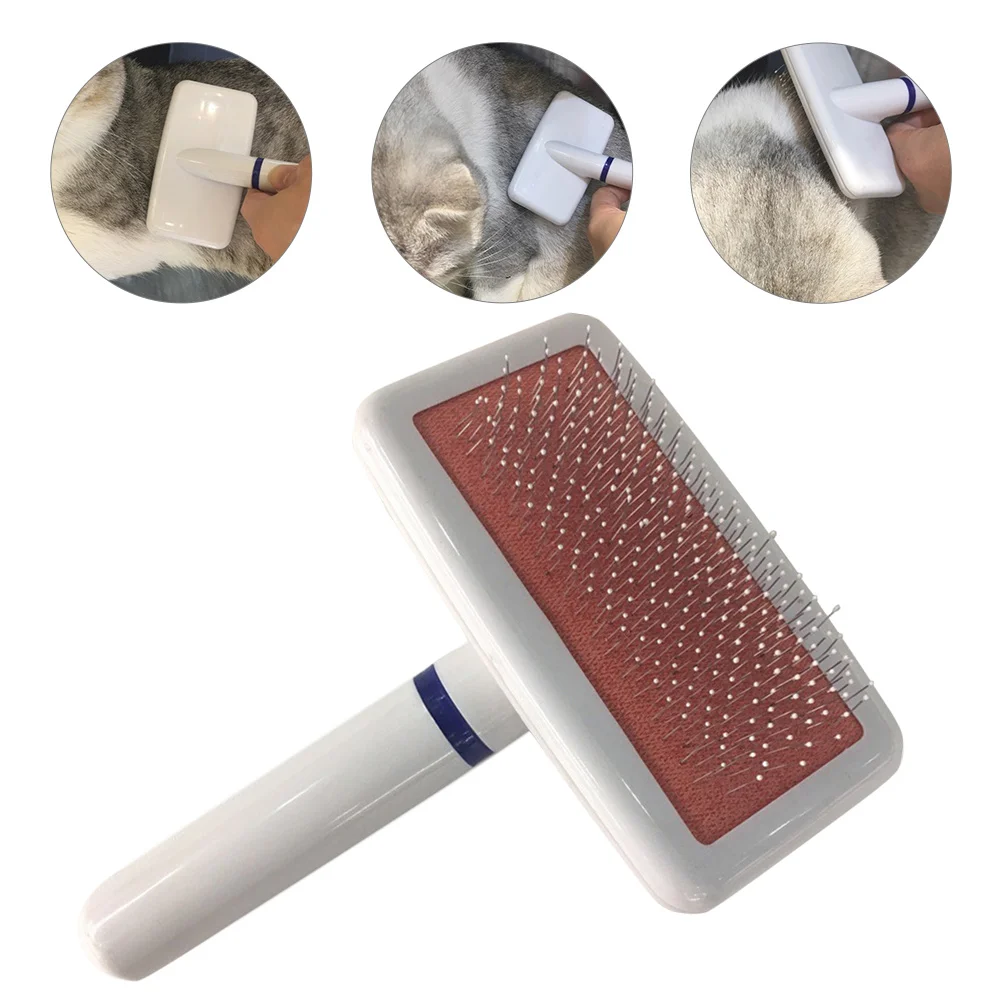 

Pet Hair Removal Brush for Dog Cat Stainless Steel Grooming Short Long Haired Pets Shedding Season Supplies Tool