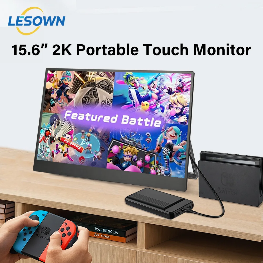 

LESOWN 15.6 Inch Additional Monitor 2560x1440 IPS LCD Portable Edge Display Laptop Extended Screen for PS5 Laptop Work Gaming