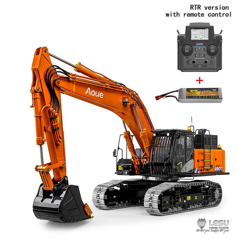New 1/14 LESU 490 Aoue ZX490 Hydraulic RC Excavator Metal RC