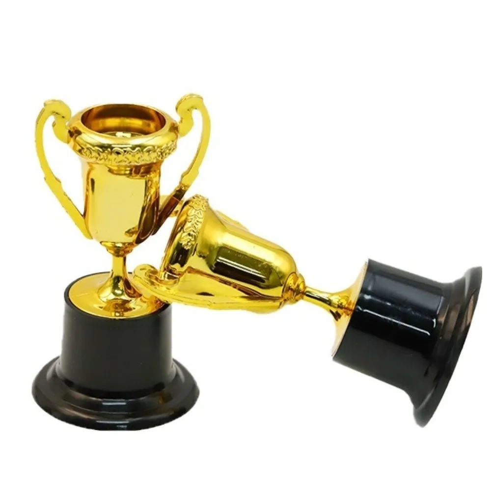 

1/6pcs Decorative Ornament Plastic Material Mini Trophy Gold Color Small Size Plastic Trophy Mini Size Award Cup School Rewards