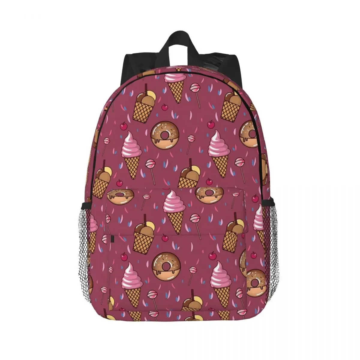 Ice Cream, Lolly Pop Pattern Backpacks Teenager Bookbag Cartoon Students School Bags Travel Rucksack Shoulder Bag Large Capacity