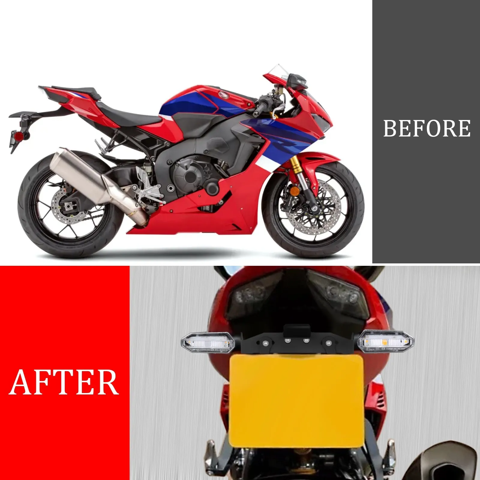 

Registration Plate Holder LED Fender Eliminator Tail Tidy Turn Signal For HONDA CBR1000RR 2017-2025 CBR1000RR-R /SP 2020+