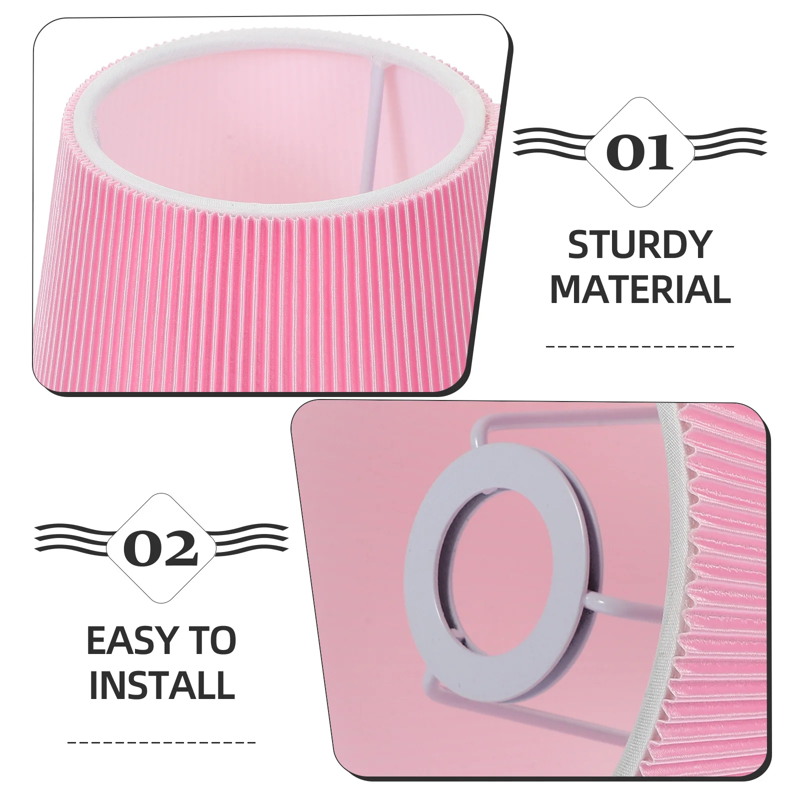 

Pleated Lamp Shade Replacement Cloth PVC Material Desk Lamp Cover for Living Room Bedroom Study Desk Lamps for Office