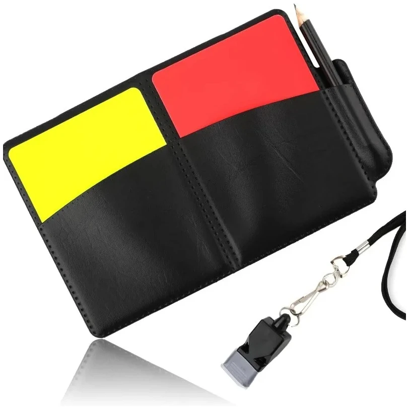 

Referee Card Set, Scorebook Whistle Pencil Football Referee Red and Yellow Warning Cards for Soccer Football Sports Games