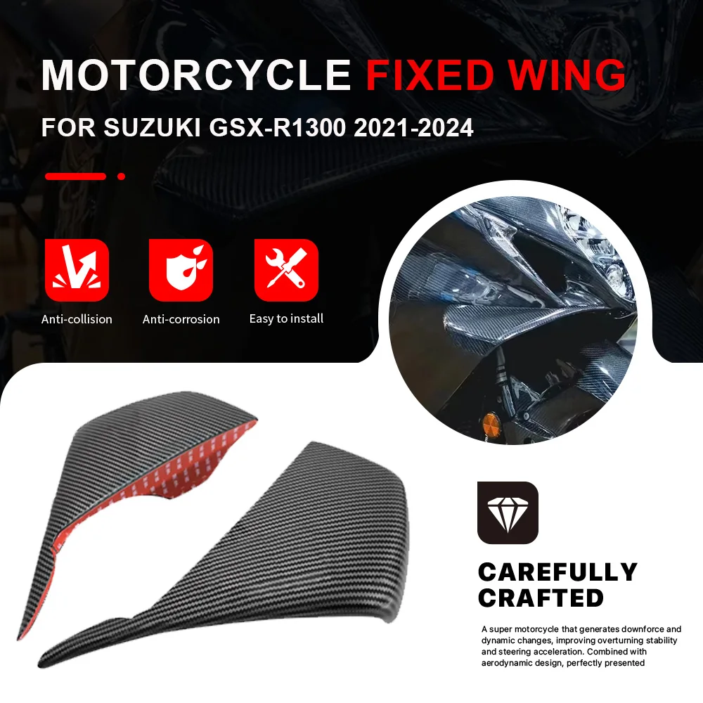 

For SUZUKI GSX-R1300 GSXR1300 GSX1300R 2021-2024 Motorcycle Aerodynamic Aileron Fixed Wing Spoiler Windshield Wing Side Winglet
