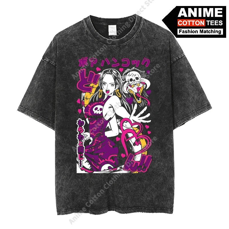 

Anime One Piece - Boa·Hancock T Shirt y2k Harajuku Street styl Men Women Short Sleeve Tops Cotton Vintage Casual Loose Tees
