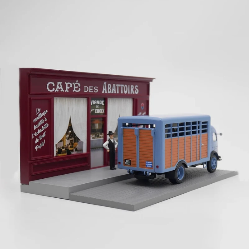 IXO Diecast 1:43 Scale Alloy Galion Milk Tea Shop Scene Sand Table Cow Transport Truck  Car Model Simulation Toy Ornament