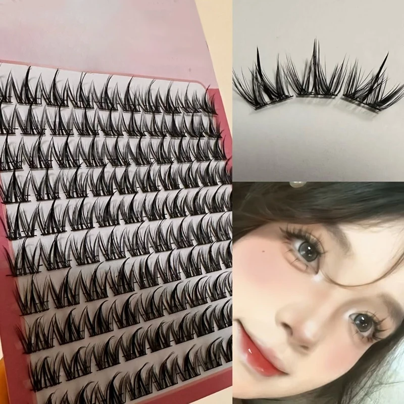 【AD】Wimpern der Puppy-Serie, einzelne Wimpernbüschel, künstliche Wimpern, geeignet für runde Augen, flauschig, natürlich, dick, geschwungen, Schönheit, tägliches Make-up