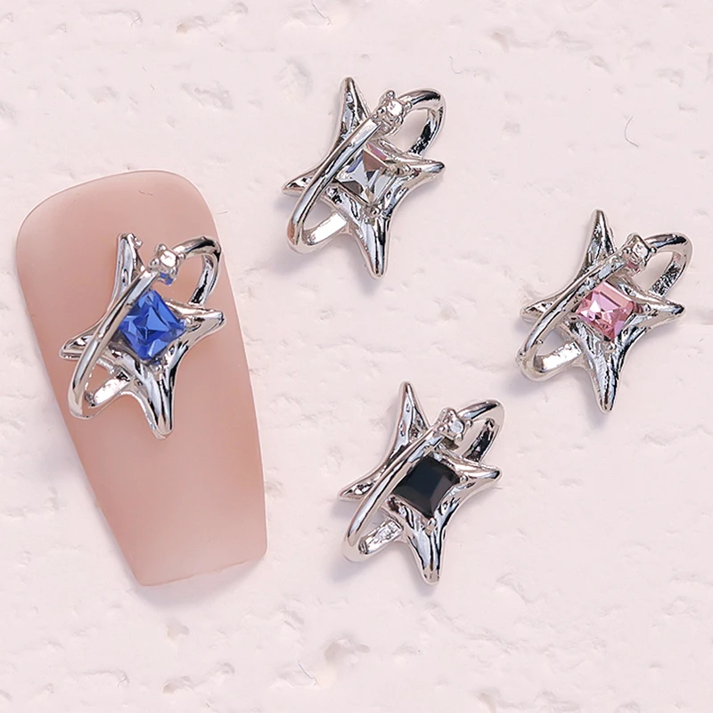 10PCS Luxury Alloy Starlight Surrounding Nail Art Charms Stars Accessories For Nails Decoration Supplies Material Manicure Decor