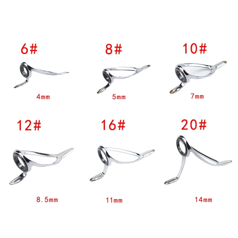 

ABKG Pro Ремкомплект для удочки Ремкомплект для наконечника удочки Спиннинговые направляющие для удочки Запасной комплект Стальное керамическое кольцо