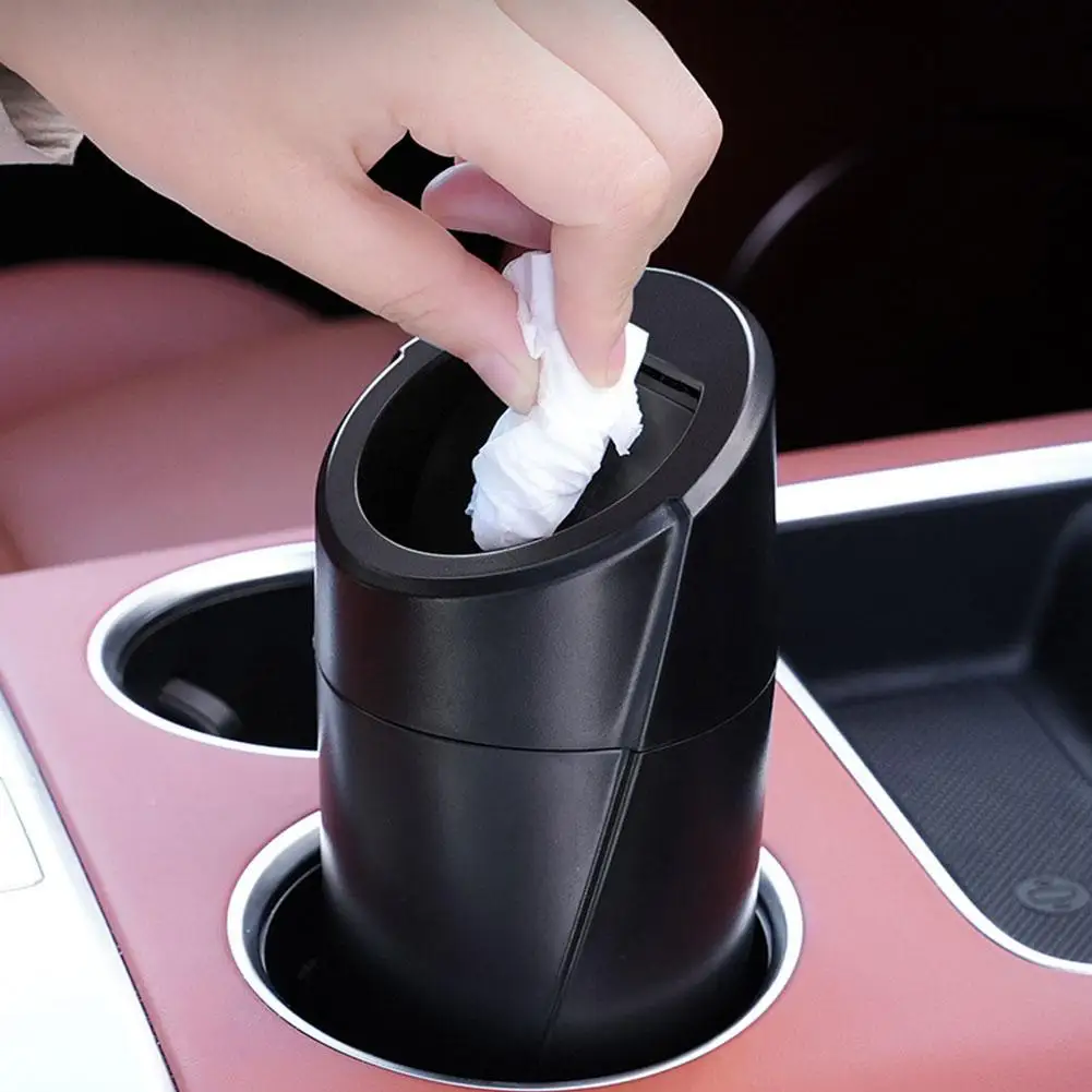 Auto Interior Garbage Box Leakproof Car Trash Bin Small Portable Automotive Bin Organize Holder Waste Accessories Size Ash B4Z7