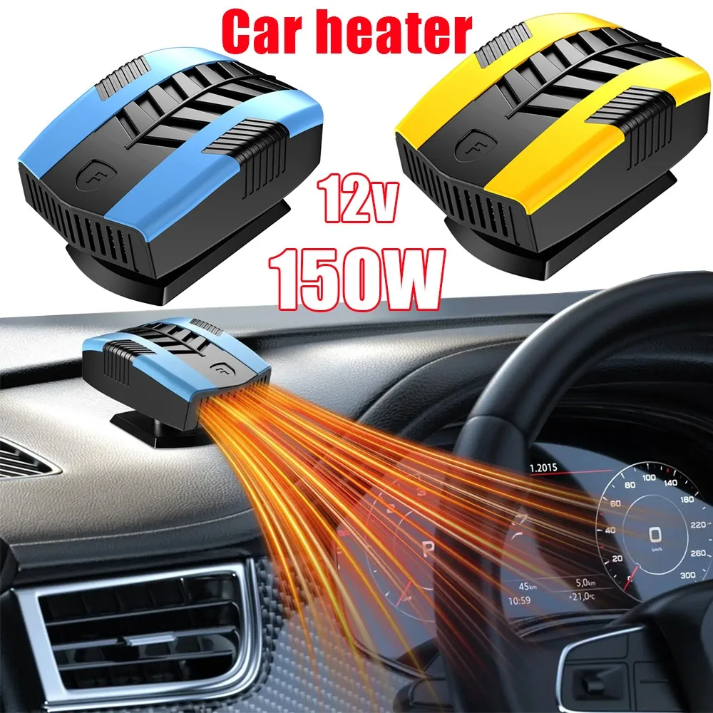 Aquecedor de carro, descongelador automático, 12v, aquecimento rápido, elétrico, portátil, rotação de 360 graus, para rv, caminhão, automóvel, 1 peça