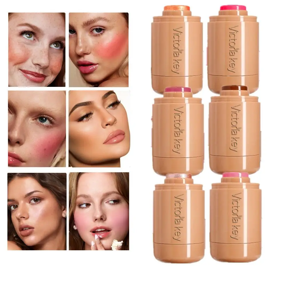 

3-in-1Blush Stick Lasting Brightens Facial Cheek Stick Moisturizing Flash Lip Gloss Makeup Lip Gloss Face Rouge