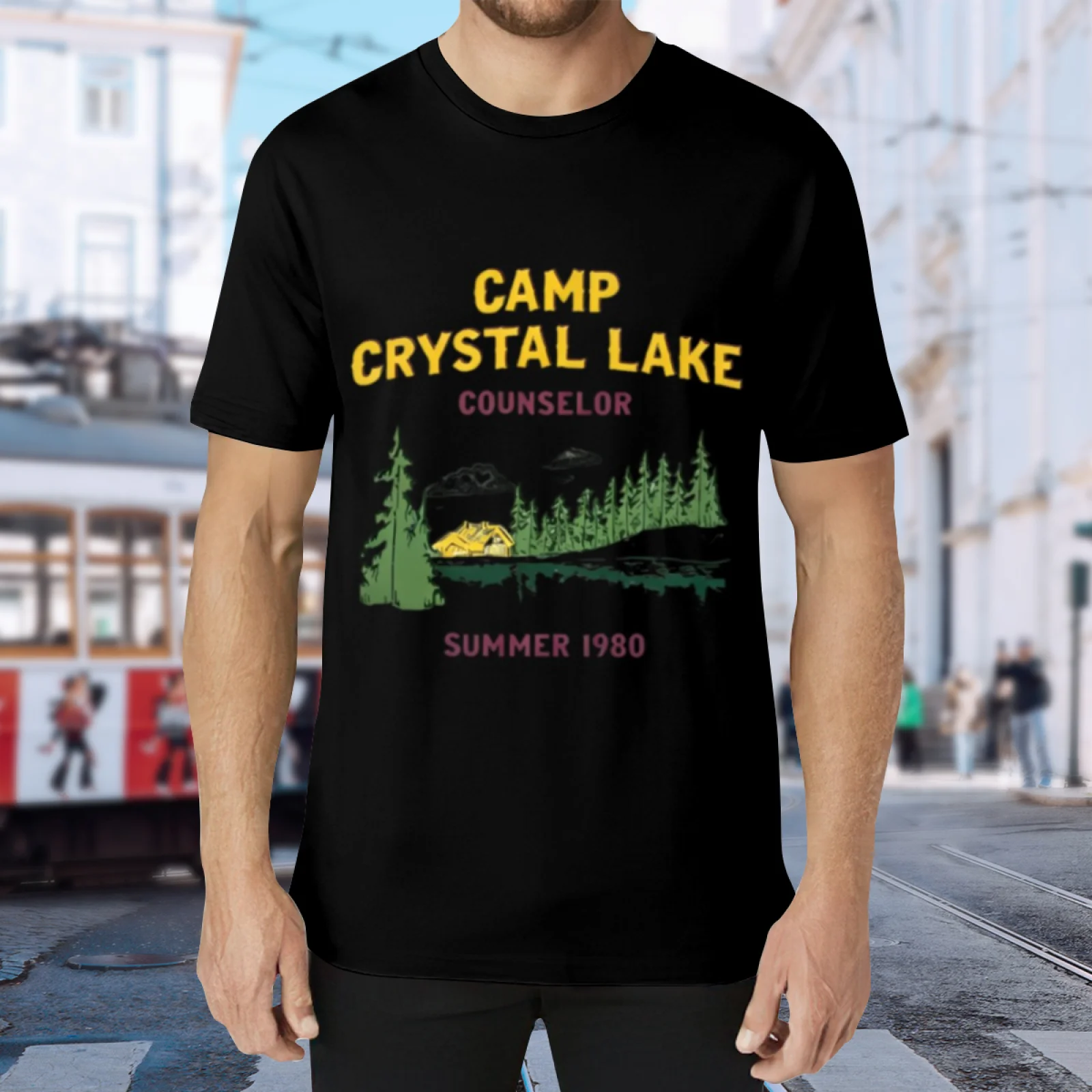 Vintage Horror Camp Counselor T Shirt Retro Lake Forest Graphic Tee Unisex Summer Camping Streetwear Short Sleeve Top