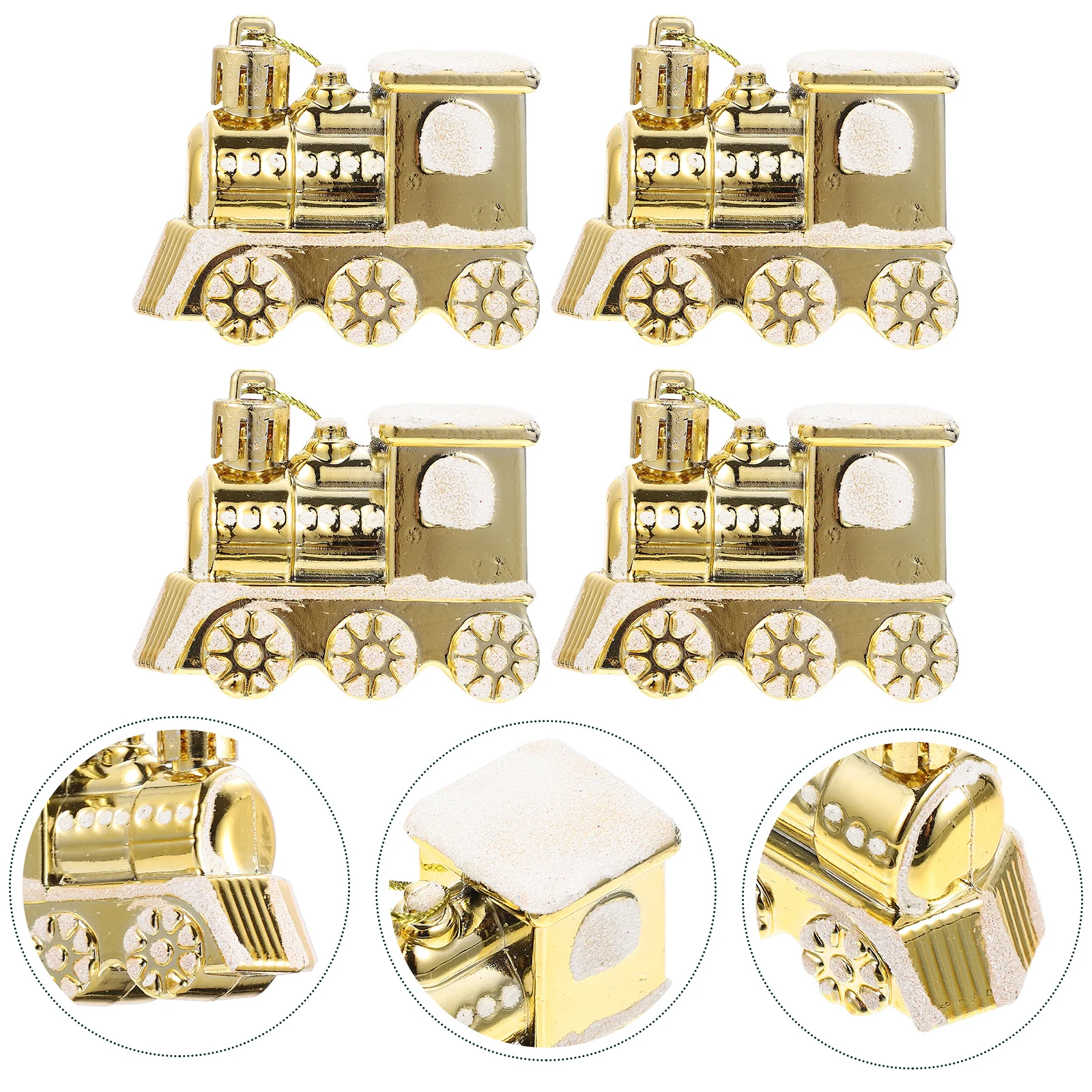 

4Pcs Christmas Tree Car Pendant Mini Train Decoration Small Exquisite Xmas Tree Hanging Decor Christmas Party Supplies