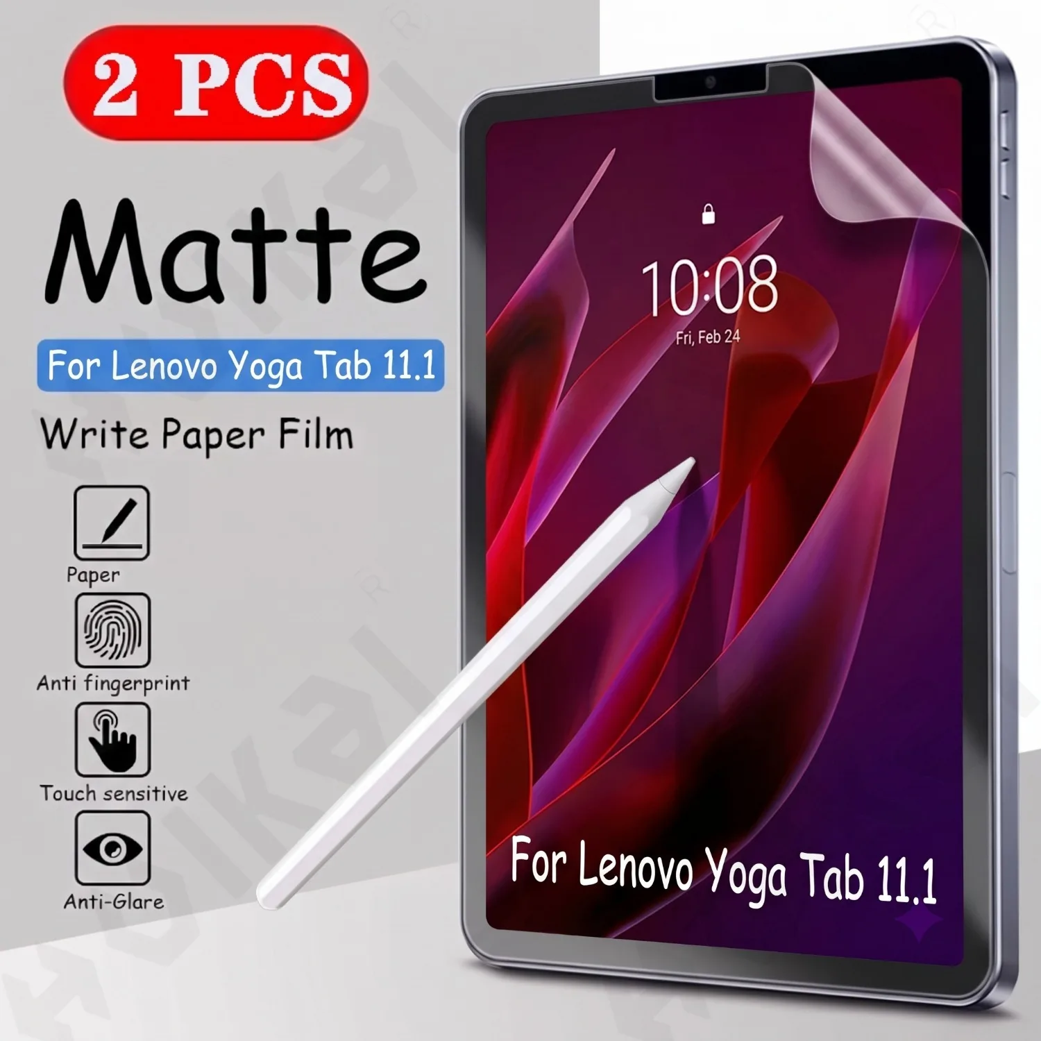 2 Pcs Paper Feel Screen Protector For Lenovo Yoga Tab 11.1 2025 Matte PET Film Drawing Writing Anti Glare Anti Fingerprint Scree