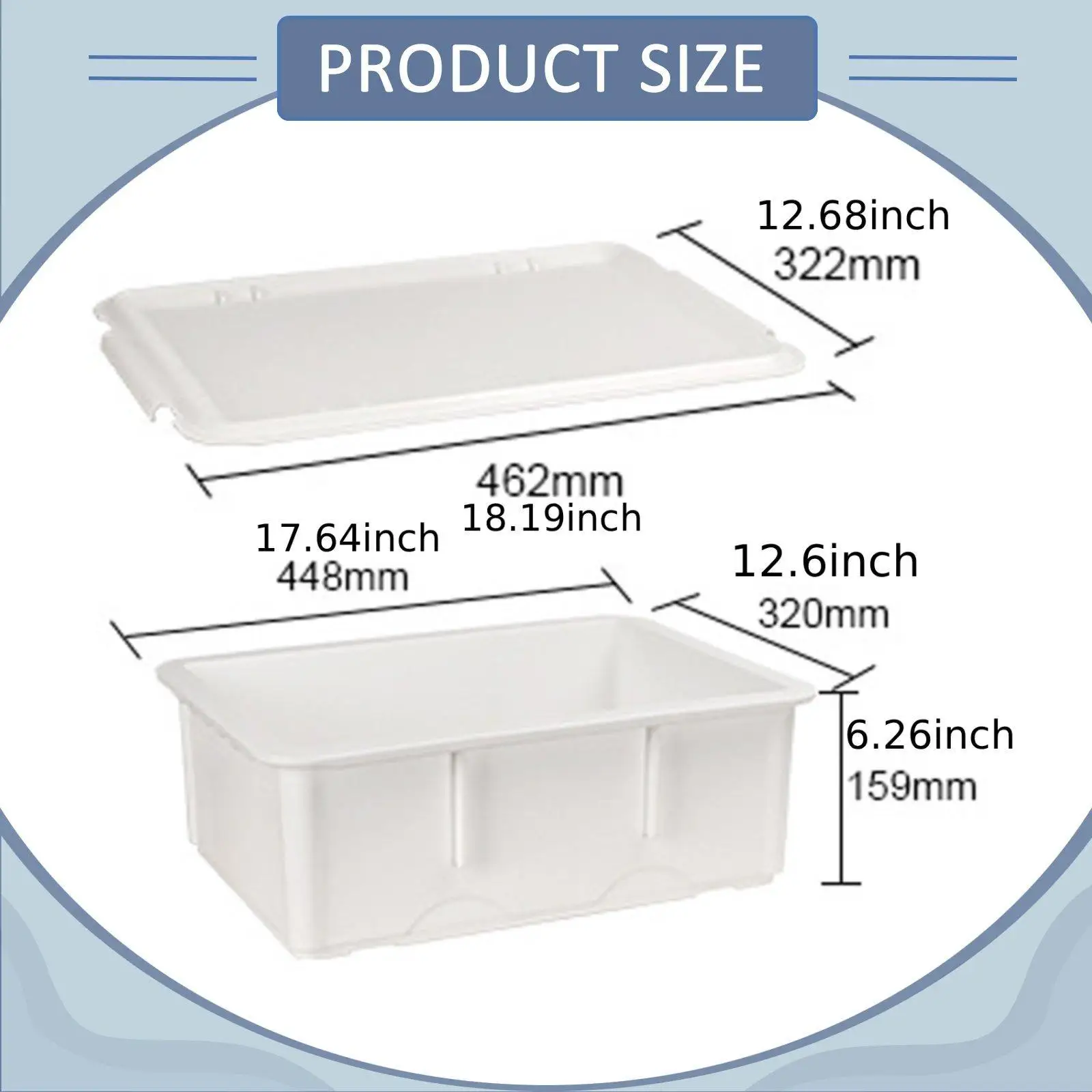 

Pizza Dough Proofing Box with Cover Multifunctional Food Storage Tray Storage Container for Restaurant Home Homemade Bread