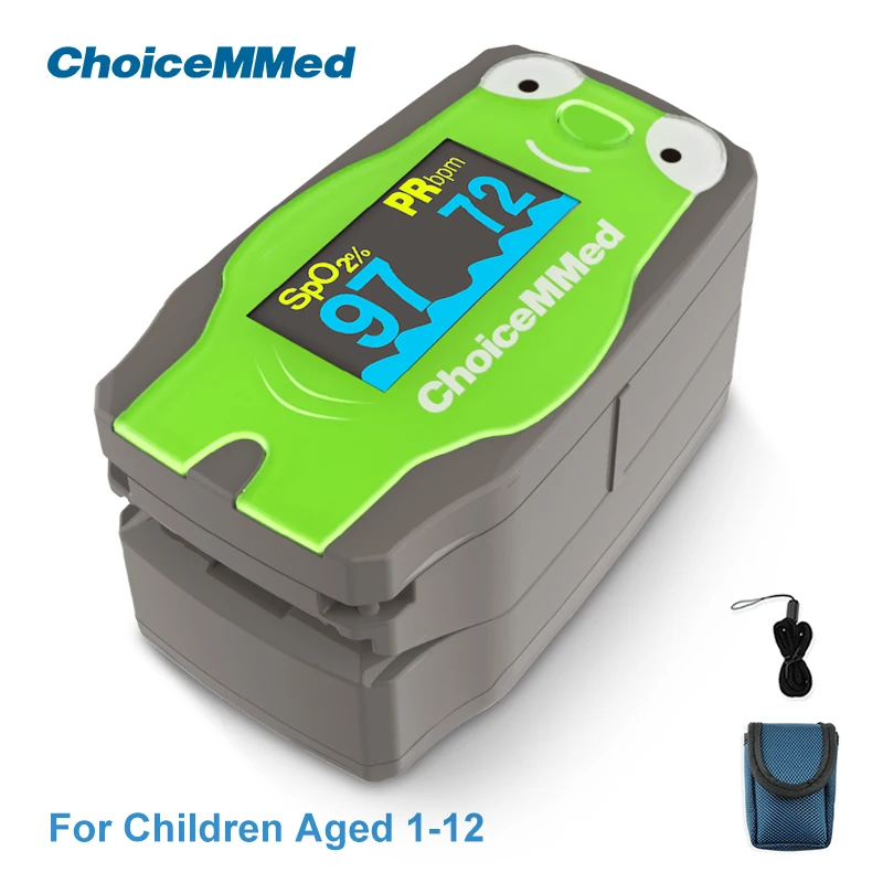 ChoiceMMed Children Finger Pulse Oximeter Blood Oxygen Saturation Monitor Pulse Rate Meter Pulse Oxiometer OLED Oximetro de dedo