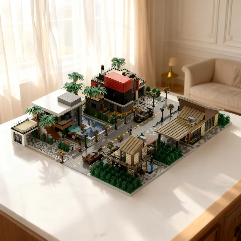 

11629pcs MOC Modern Custom Houses Bundle High Tech City Model Building Blocks Creative DIY Gift Display Decor Assemble Premium