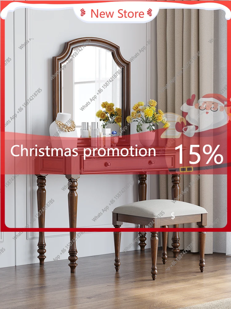 

J American Country Solid Wood Dressing Table, French Light Luxury Small Apartment Bedroom Chest Of Drawers, Solid Wood Entrance