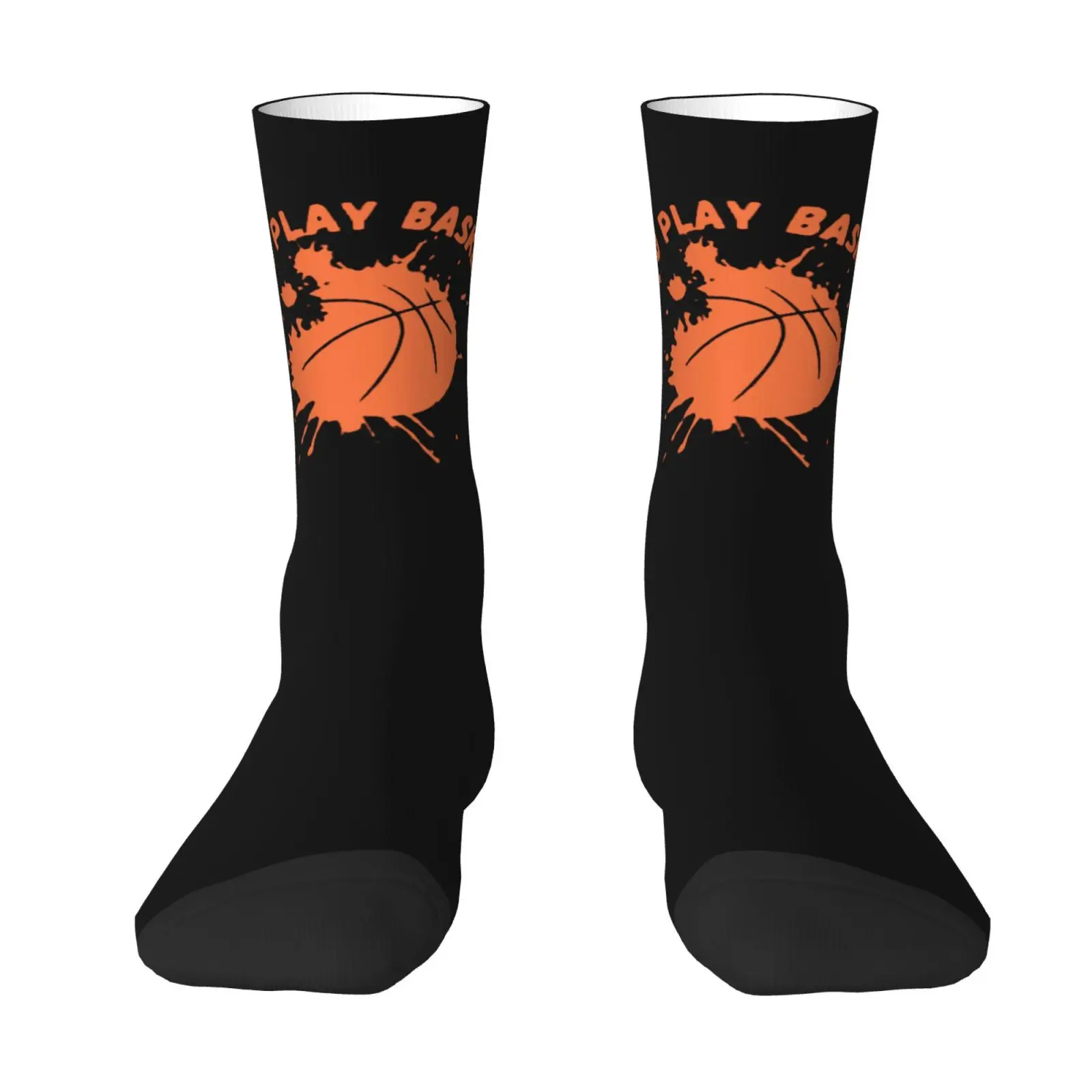 

Born To Play Basketball Print Socks Retro Fashion Casual Socks Comfortable Warm Breathable Non-slip Socks Crazy Street Hip Hop