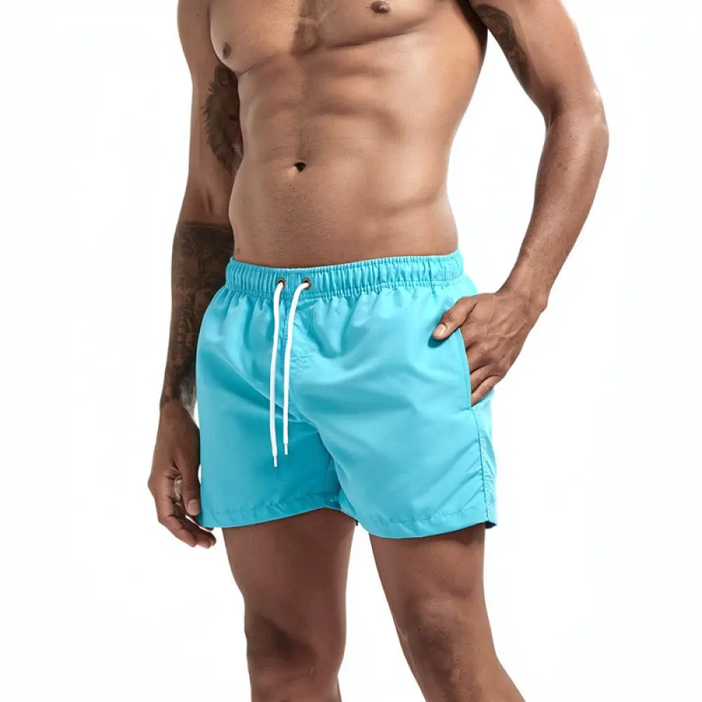 Mens Summer Beach Shorts Comfortable Loose Fit Straight Leg Sports Bottoms Casual Quick Dry Nylon Breathable Fitness Pants
