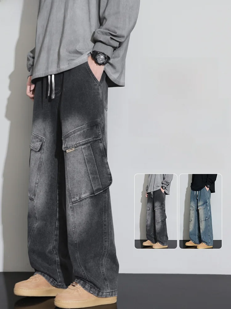 

Men's Workwear Jeans Straight Leg Loose Slimming plus Size Waed High Street Spring Autumn Sle Comfortable Casual Trousers