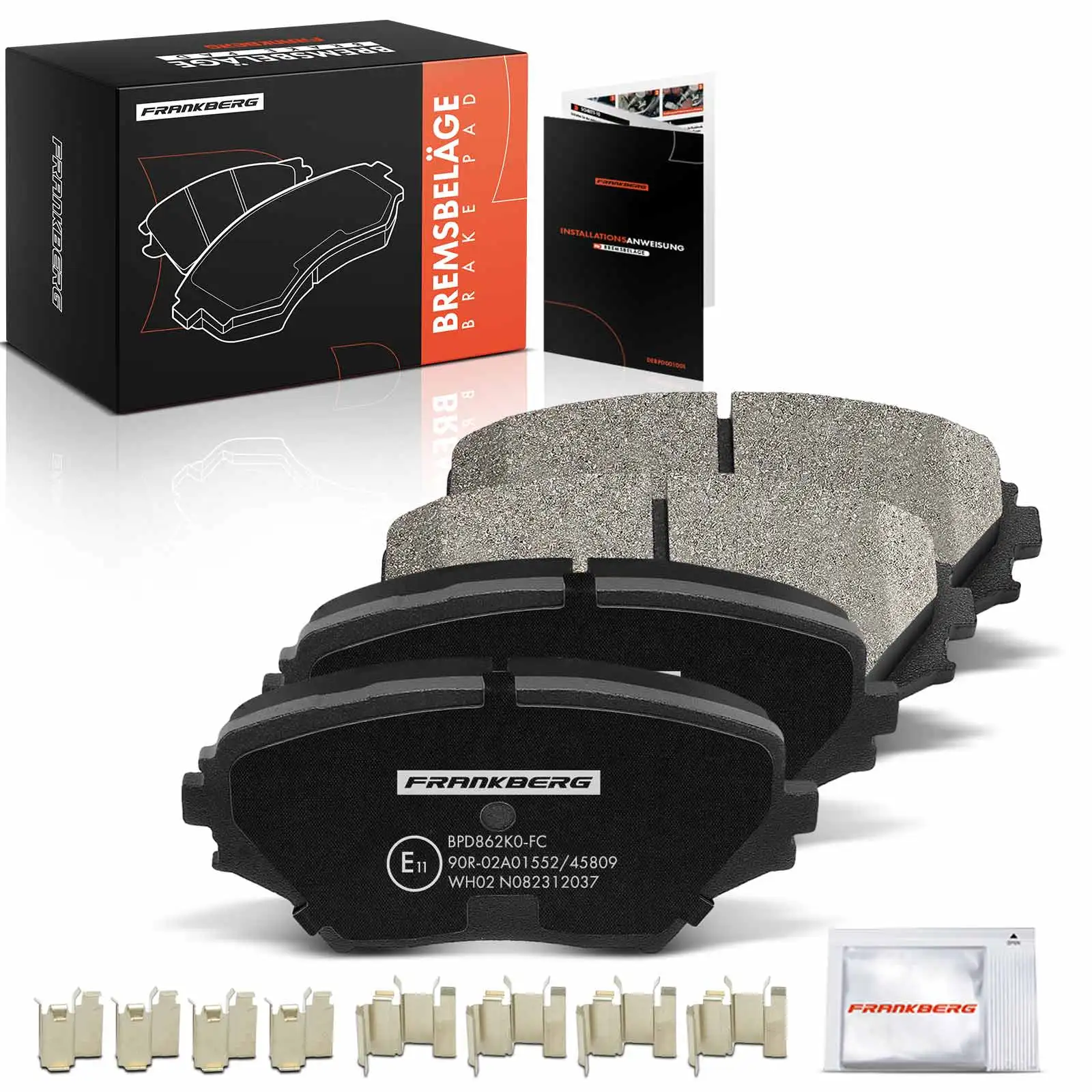 Frankberg 4x Bremsbeläge Vorderachse für Toyota RAV 4 II A2 1.8L 2.0L 2000-2005 04465YZZCN 0446542070 0446542080 04465YZZCS