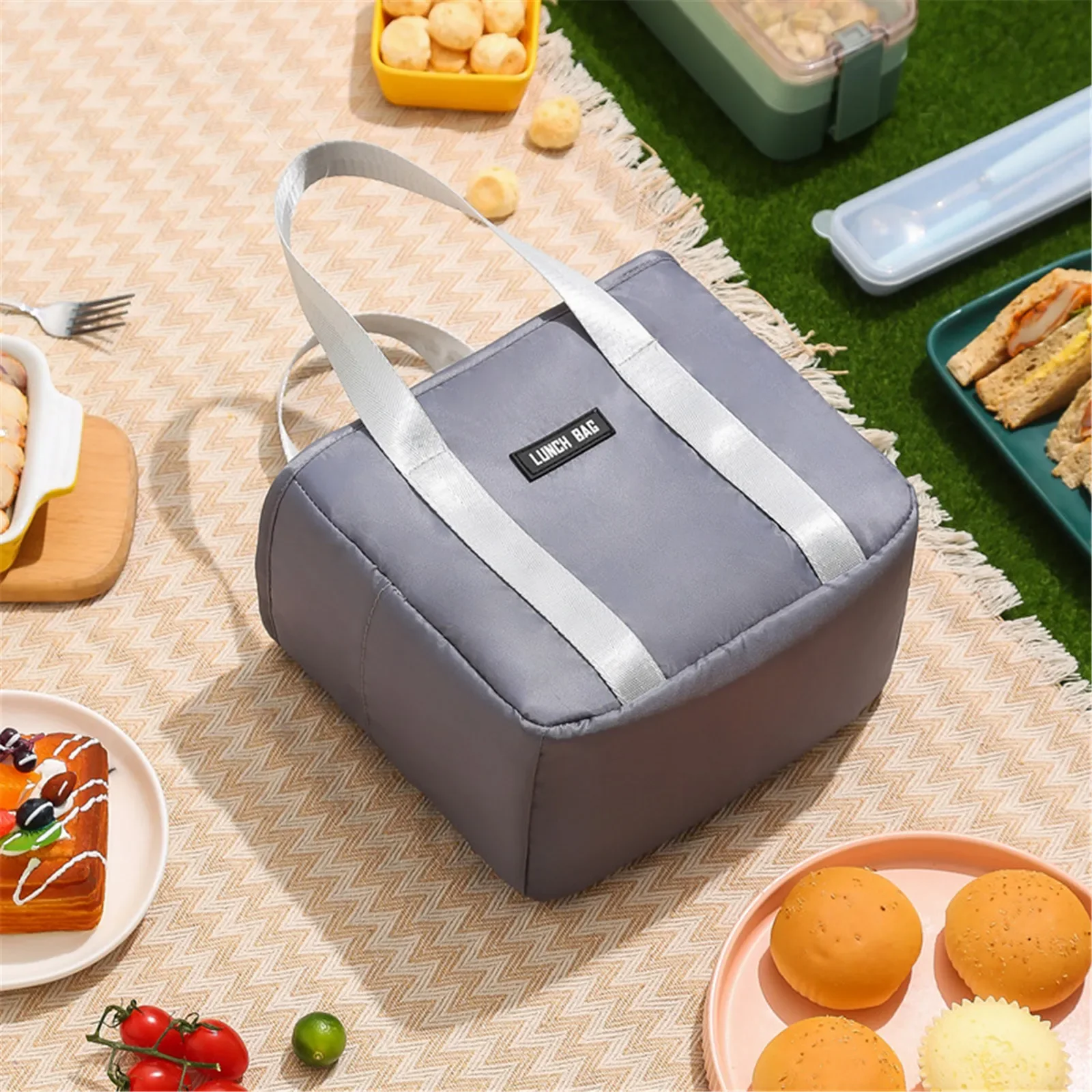 2024 grande capacità impermeabile Lunch Box Cake Ice Pack borsa da Picnic portatile Oxford termica pieghevole borsa termica per alimenti