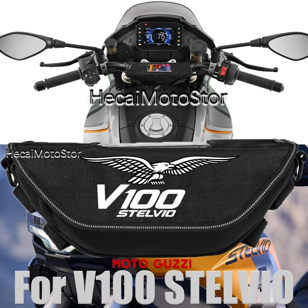 

For Moto Guzzi v100 stelvio Motorcycle accessory Waterproof And Dustproof Handlebar Storage Bag navigation bag