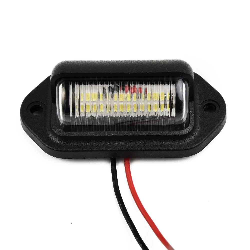 Lampu plat nomor LED, lampu bohlam terang IP65 mobil praktis penggantian 12V 2 kawat Set 2 buah 6-LED truk