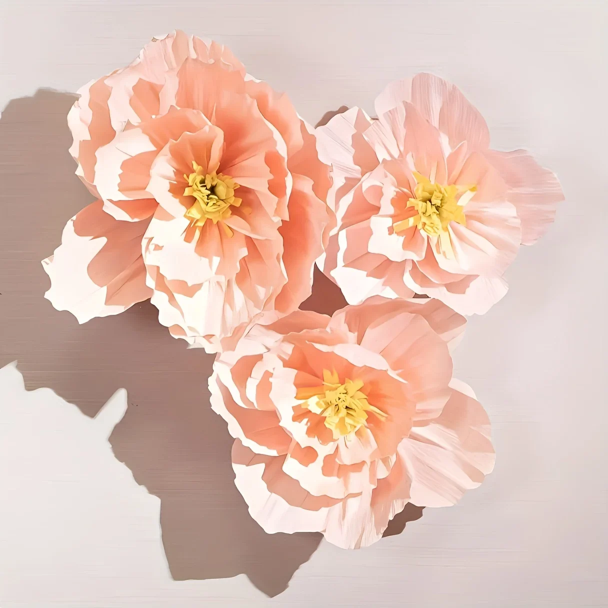 11pcs Large Size Red and Pink Contrast Paper Flower Set Fan Essential for Wedding Engagement Party Background Wall Decoration