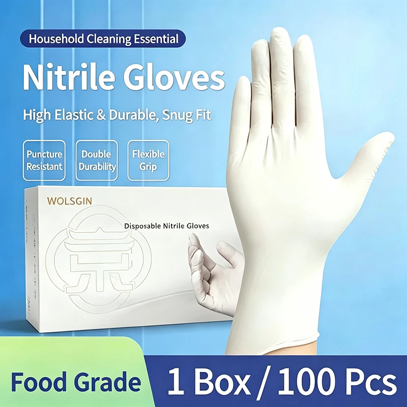 Food-Grade Disposable Nitrile Gloves With Touchscreen Design, High Elasticity, For Daily Hand Protection