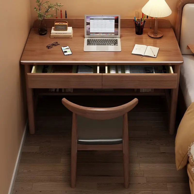 Escritorio de madera maciza de estilo chino, dormitorio en casa con cajones, oficina multifuncional gruesa, muebles de escritorio para estudiantes