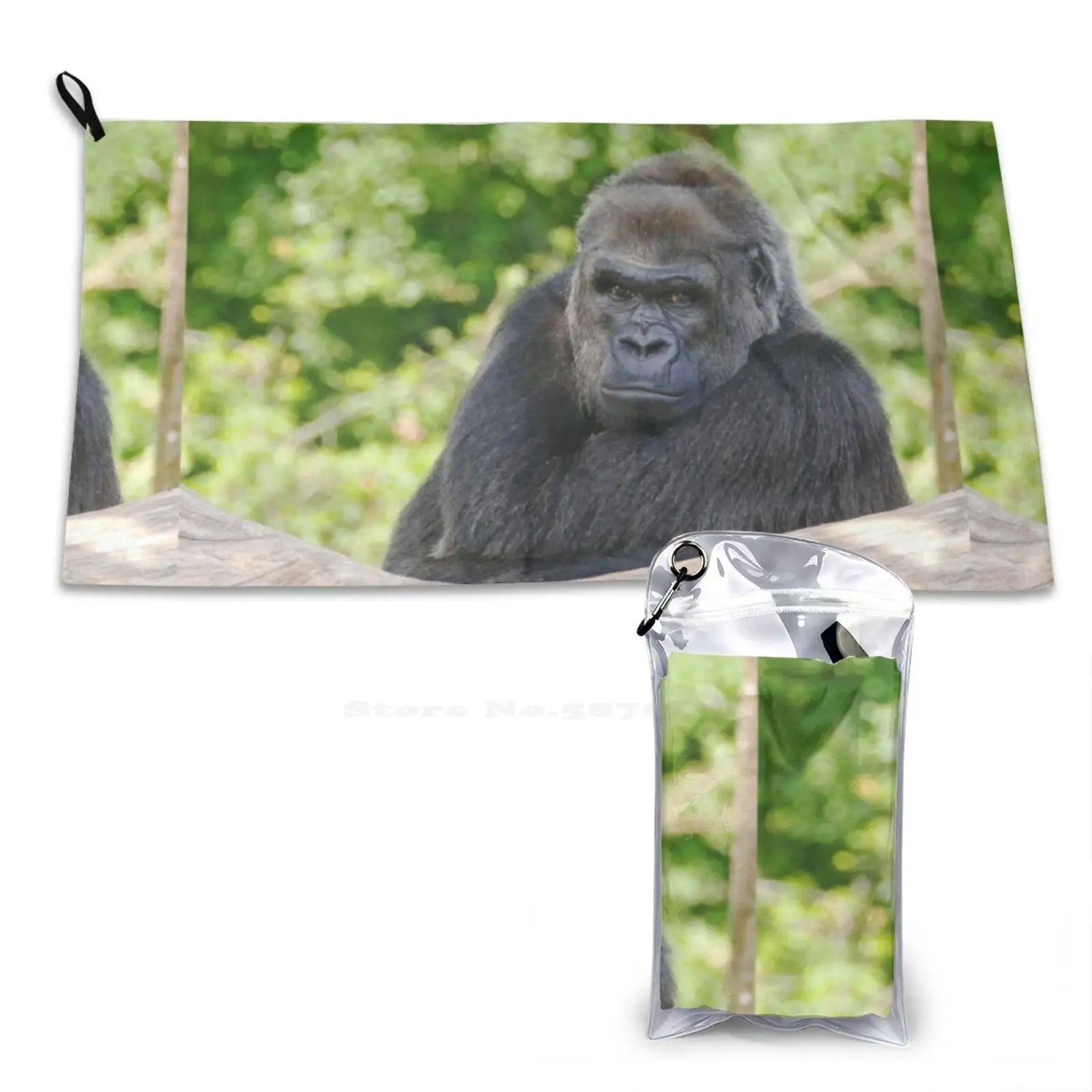 R607 / Finition 2022 : Gorilla Atitude And Expression Of A Human-Okaio Créations Olavia-Olao 3D Print Quick Dry Towel Sport