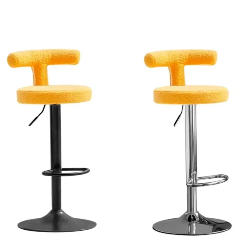 Nordic Style Round Stool: Front Desk Cash Register Lift Back High Chair Fashion Bar Chair for Coffee Shops and Milk Tea Shops