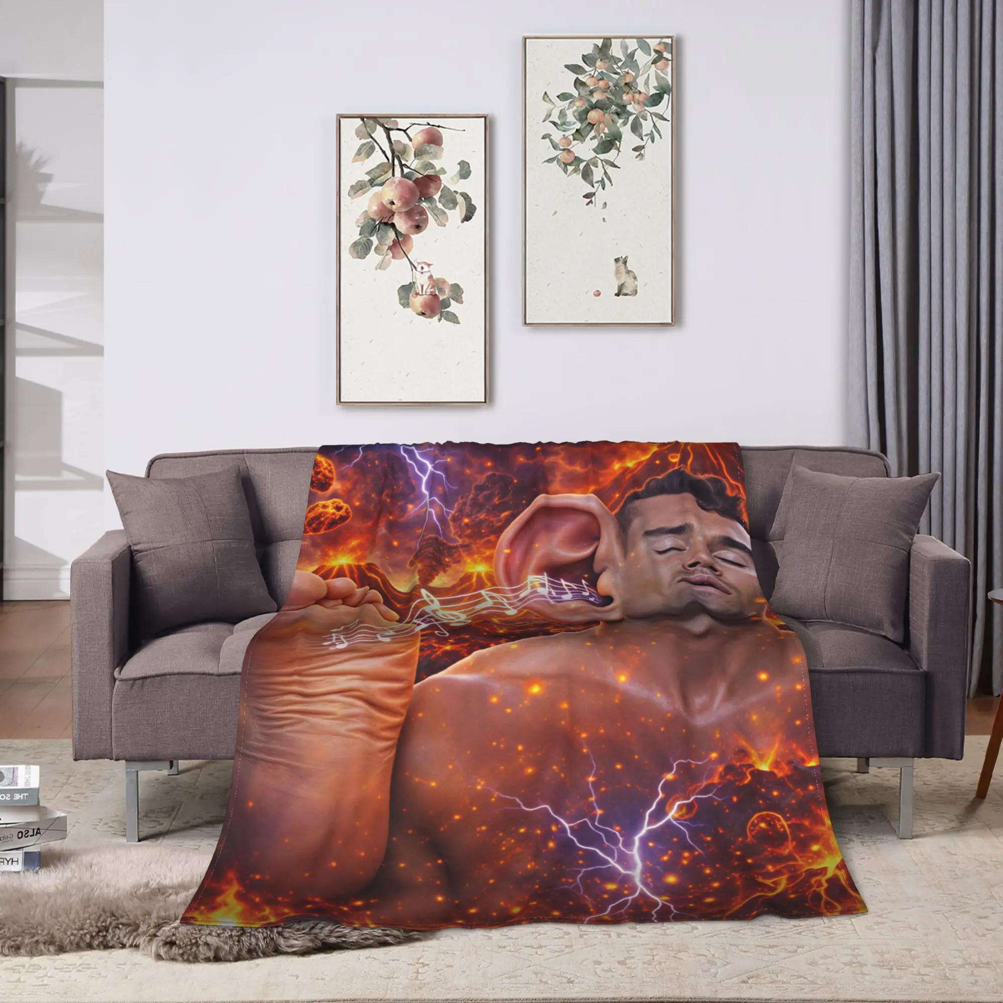 Volcano Lightning Big Ear  Blankets Girl Charlie Kirk Flannel Throw Blanket For Bedroom Comfortable Custom Quality Bedspread