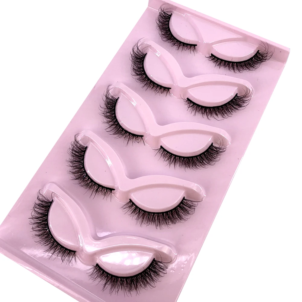 جديد القط رموش 5 أزواج ثلاثية الأبعاد رموش بالمنك الصناعي مجنح رقيق رموش اصطناعية لينة الطبيعية طويلة كامل قطاع لاش يشكلون