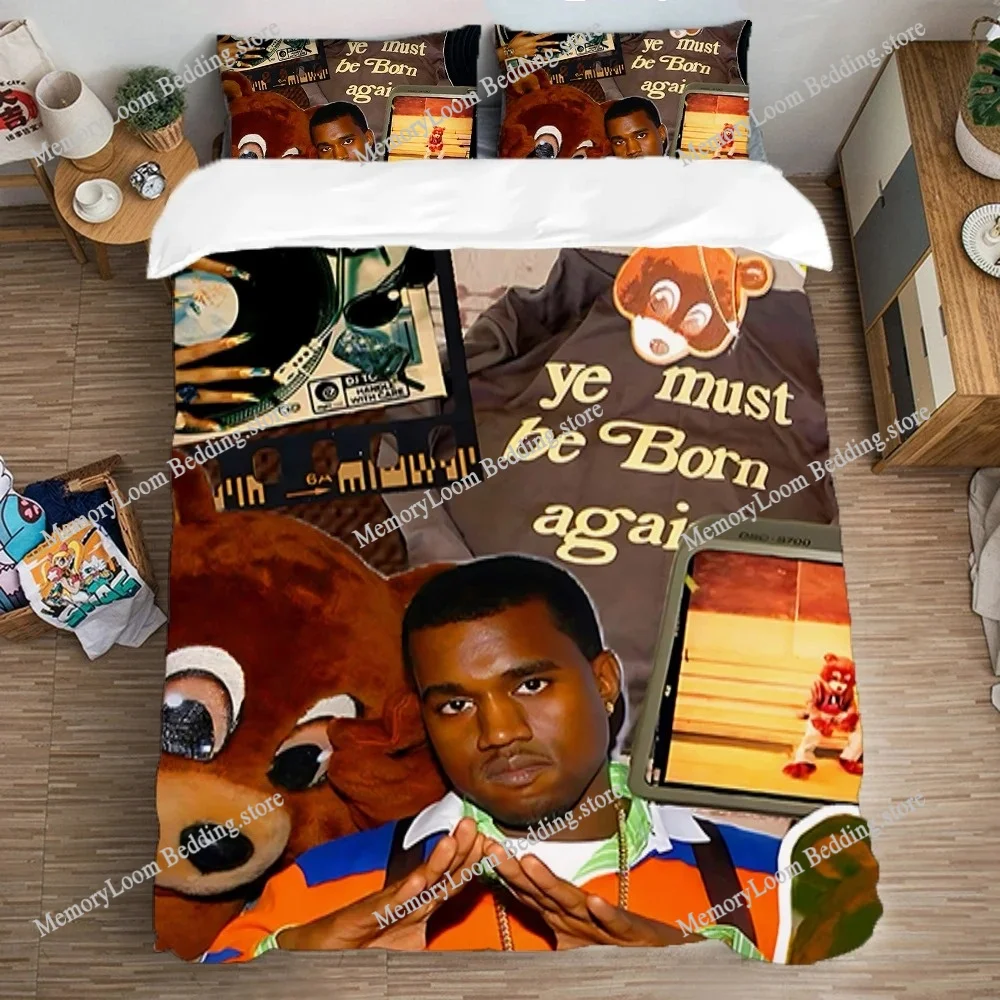 

3D Print K-Kanye Wests Bedding Set Boys Girls Twin Queen King Size Duvet Cover Pillowcase Bed boys Adult Home Textileextile