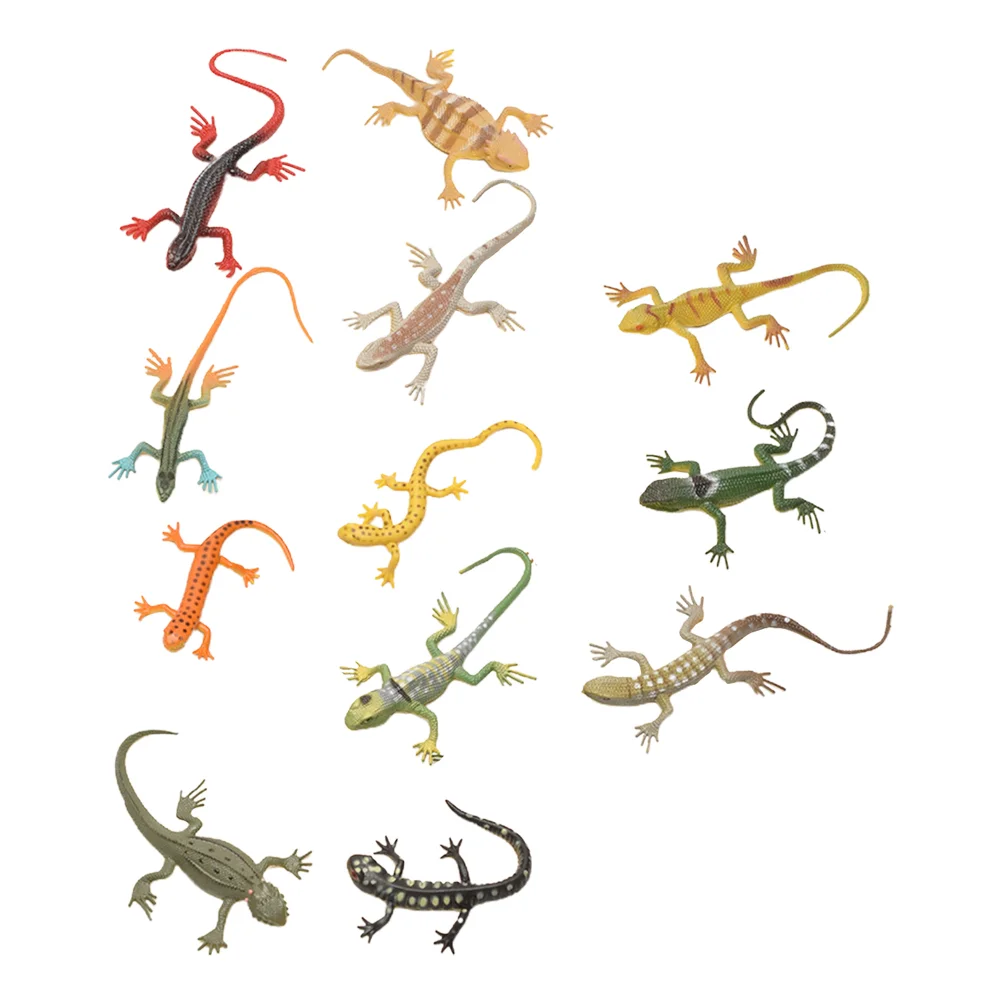 12 Pcs Household Puzzle Artificial Lizard Child Childrens Toys Realistic Reptile Lizards Fake M Plastic Gecko Models