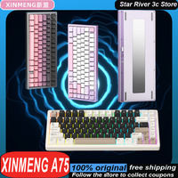 Xinmeng A75 Mechanical Keyboard Mirror Back Panel Aluminum Alloy 5000/10000mah Long Battery Life Customized Gaming Keyboard