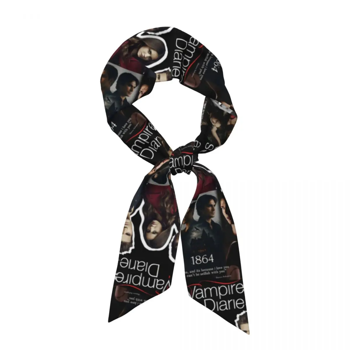 The Vampire Diaries (9) Women Long Narrow Scarf Silky Skinny Scarf Multi-use Neck Head Wrap for Office Daily Party