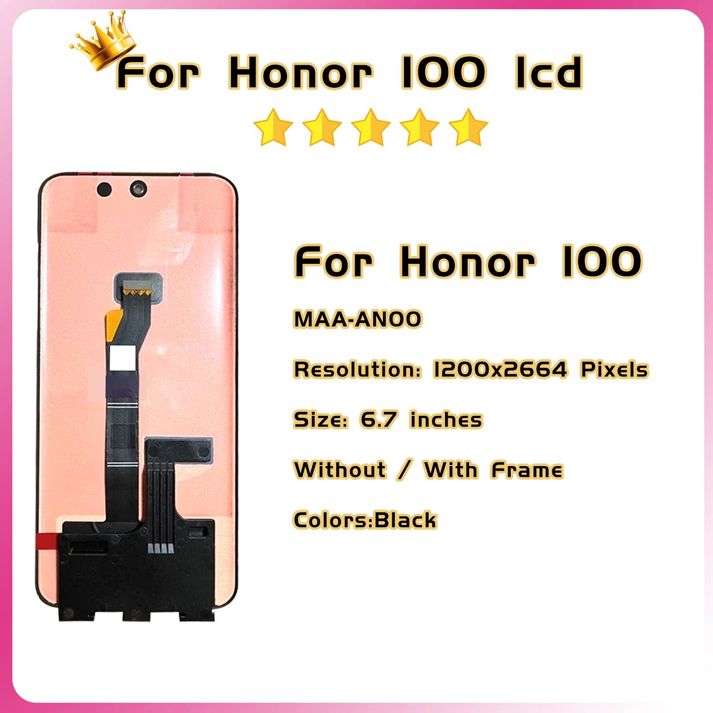 OLED 6.7''Display For Huawei Honor 100 LCD Display Touch Screen for Honor100 MAA-AN00 Display Digitizer Assembly Repair Parts