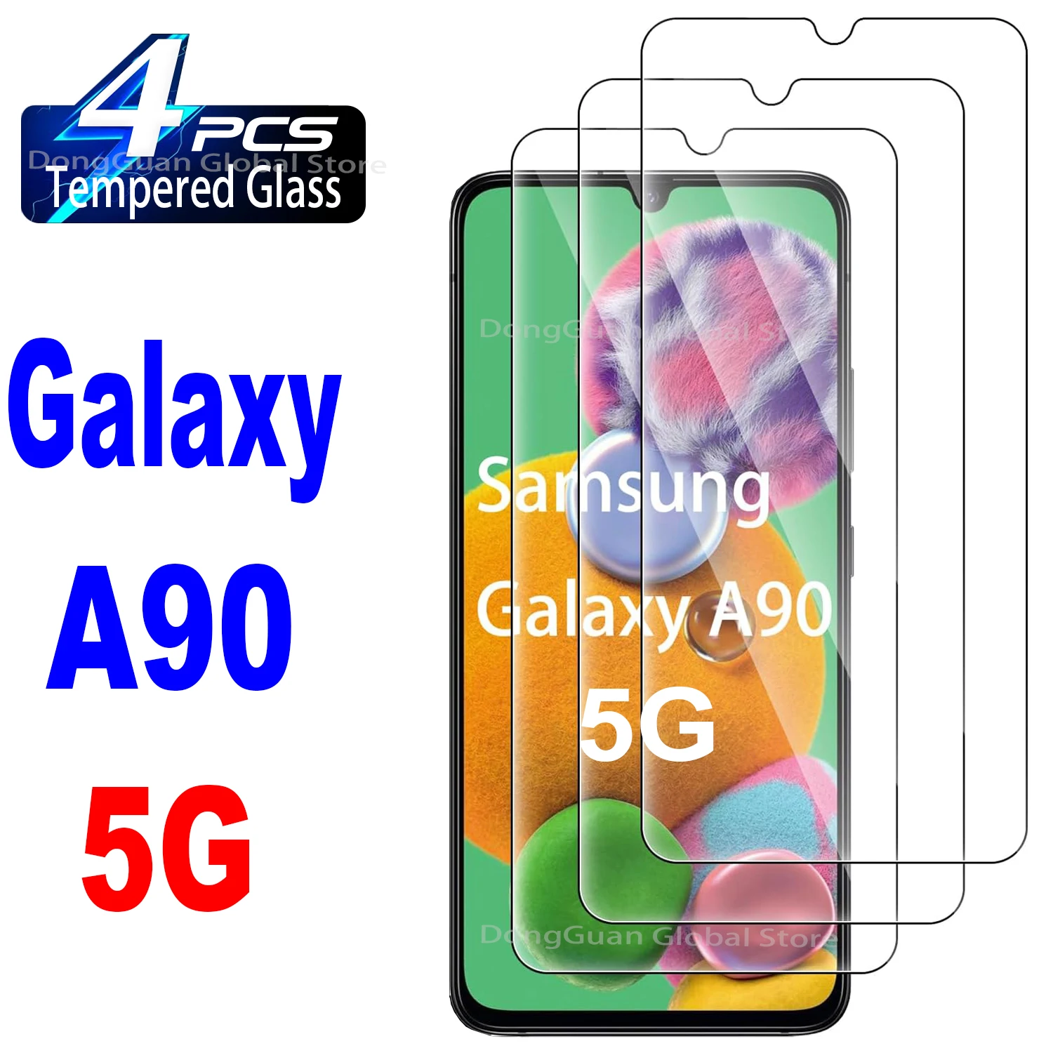 

2/4Pcs 2024 New Tempered Glass For Samsung Galaxy A90 5G Screen Protector Glass Film