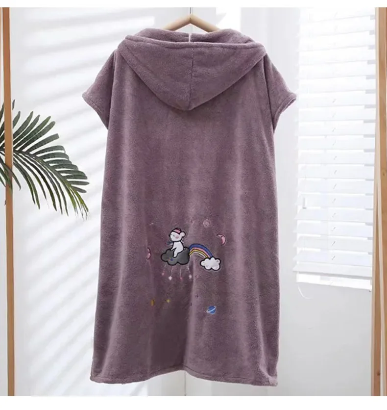 Peignoir portable en microfibre pour femme, serviette de bain douce pour adultes, textile de maison, serviettes de bain et de Sauna, salle de bain