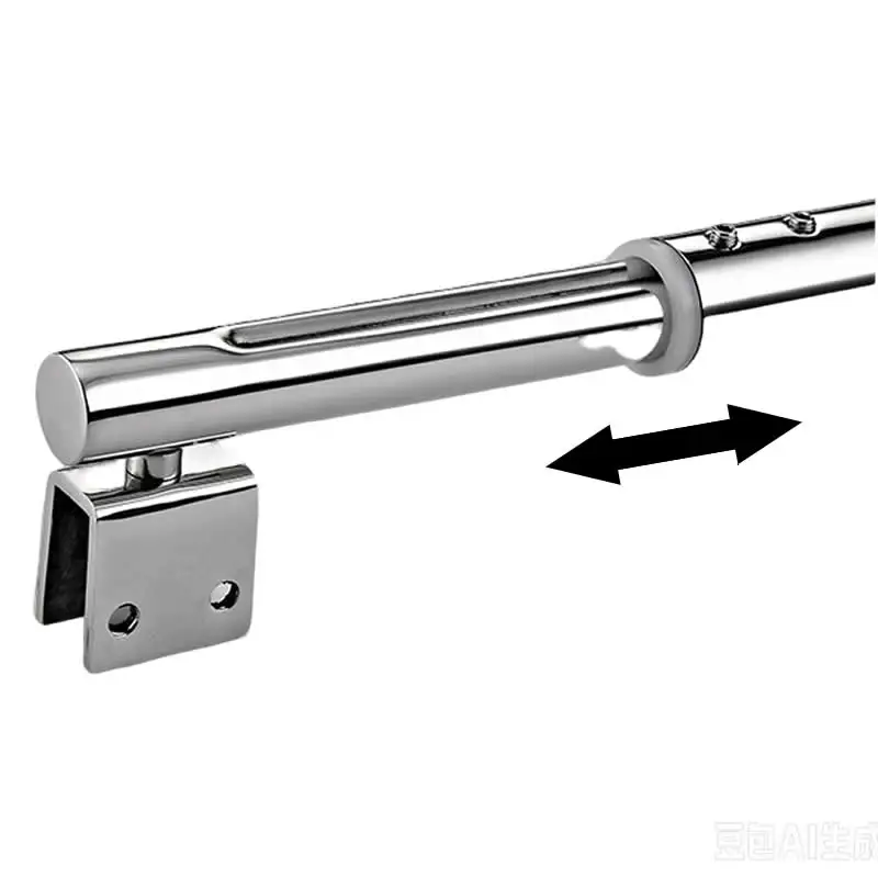 Stainless steel Shower Glass door fixed rod/clip,Bathroom glass support bar,Beveled clip,Stretchable length,shower accessories
