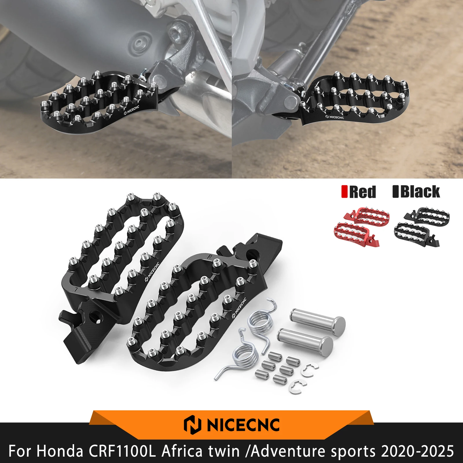 For Honda CRF1100L Africa Twin /Adventure Sports 2020-2026 Footpegs Footrests Africa Twin CRF 1100L ADV 2025 2024 2023 2022 2021