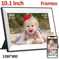 Frameo 32GB Memory 10.1 Inch Smart Digital Picture Frame Wood WiFi IPS HD 1080P Electronic Digital Photo Frame Touch Screen