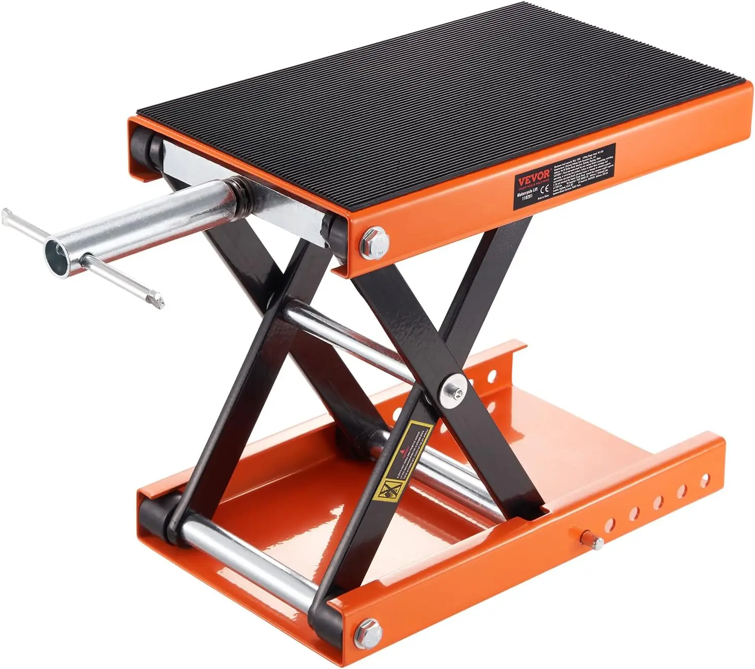 1100 LBS Motorcycle Scissor Lift Jack with Wide Deck, Safety Pin, and Adjustable Height for Street and Cruiser Bikes